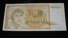 SERBIA IUGOSLAVIA 1000000 1.000.000 DINARI DINARA(32) foto