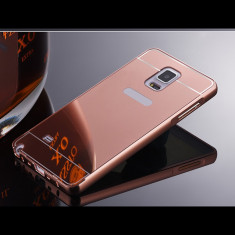 Bumper Samsung Galaxy S5 G900 Aluminiu + Capac Mirror Rose Gold foto