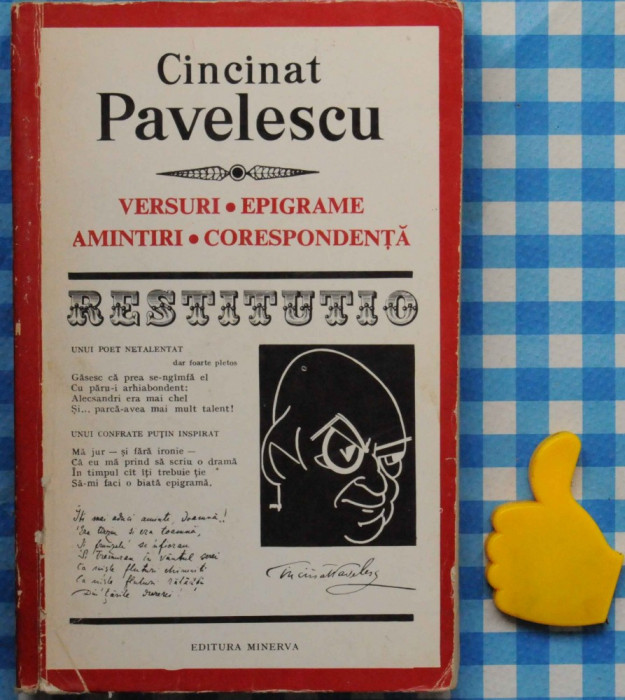 Cincinat Pavelescu Versuri Epigrame Amintiri Corespondenta