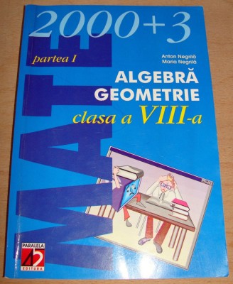 2000+3 Algebra Geometrie partea I - Anton Negrila / Maria Negrila foto