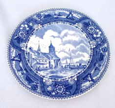 Farfurie - portelan Olanda - Delft Blue - Boch Navire - pictata manual foto