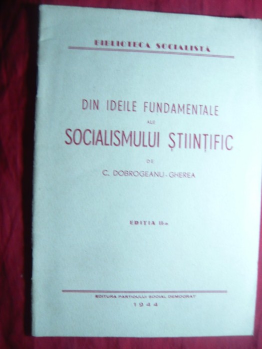 C.Dobrogeanu-Gherea - Din Ideile Fundamentale ale Socialismului Stiintific -1944