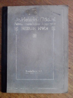 Catalog aparatura chimica Dr. Heinrich Gockel / R7P5 foto