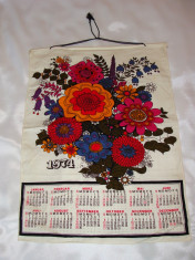 Calendar vechi pentru perete (1974) foto