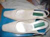 Pantofi de dama eleganti, piele, alb-crem, inaltime toc 6 cm., marime 36-37, 36.5, Piele naturala