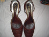 Pantofi ORMES, in totalitate din piele, maro, inaltime toc 6 cm., marime 36, Piele naturala