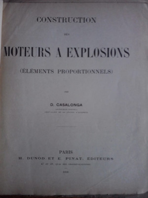 Construction des moteurs a explosions - D. Casalonga / R7P5 foto