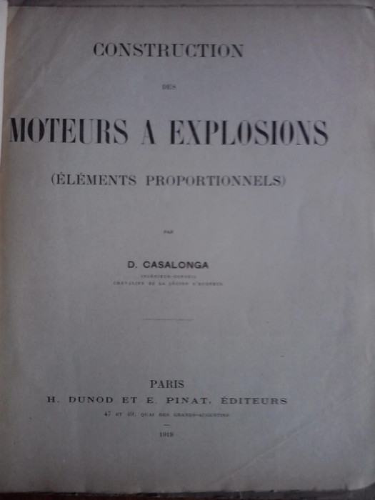 Construction des moteurs a explosions - D. Casalonga / R7P5