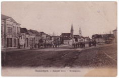 #1733- Romania, Szaszregen, Reghin, c.p. circulata 1910: Kereszt utca, animat foto