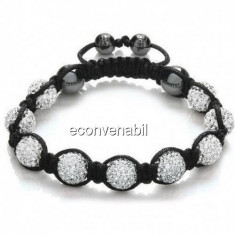 Bratara Shamballa cu Cristale Albe foto