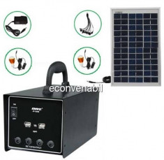 Sistem Alimentare Portabila cu Panou Solar si Acumulator 12V 7Ah DAT AT1207A foto