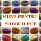Husa pentru fotoliu puf din material textil.