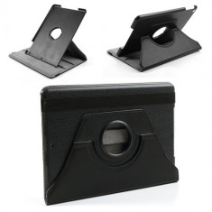 Husa tip carte neagra (interior gri) cu stand rotativa pentru tableta Apple iPad Air foto