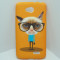 Husa silicon portocalie (model Oldschool - Grumpy Cat) pentru telefon LG L65 D280/D285 / L70 D320/D325