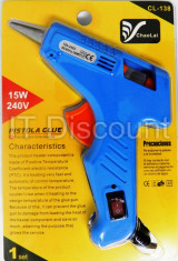 Pistol de lipit cu silicon 15W 7mm CL-138 buton On/Off foto