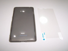 Husa silicon TPU gri (+folie) Jekod pentru telefon Nokia Lumia 720 foto