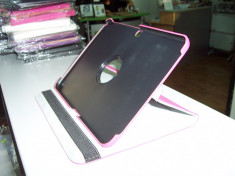 Husa tip carte roz rotativa cu stand pentru Samsung Galaxy Tab 3 P5200 / P5210 / P5220 foto