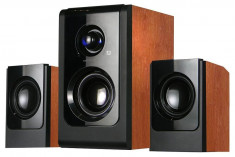 Boxe Serioux 2.1 SoundBoost HT2100C 16W RMS negru+lemn cires foto