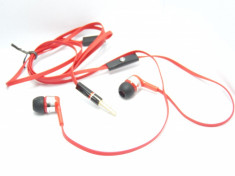 Handsfree (casti) universal Naiting rosu pentru Apple iPhone iPad iPod MP3 cu mufa 3,5 mm foto