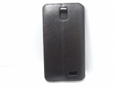 Husa tip carte cu stand neagra pentru telefon Lenovo A328 foto