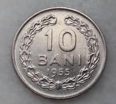 10 bani 1955 detalii aUNC moneda Romania RPR numismatica bani vechi foto