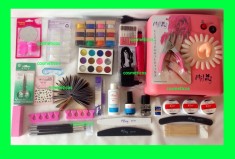 Kit Set Unghii False Gel UV Manichiura,Lampa,12 Geluri,Freza electrica,Pila-4YOU foto