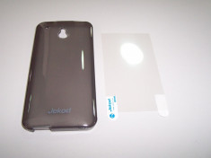 Husa silicon TPU gri (+folie) Jekod blister pentru telefon HTC One Mini (M4) foto