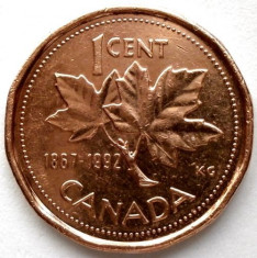 CANADA , 1 CENT 1867-1992 , 125th Anniversary of Canadian Confederation foto