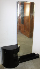 Toaleta stil Art Deco din lemn masiv; Dulap; Comoda cu oglinda foto