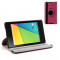 Husa tip carte roz trandafiriu rotativa cu stand (MLC) pentru tableta Asus Google Nexus 7 (2013) II 2nd Generation