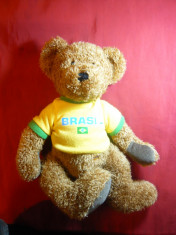 Papusa- Ursulet- Mascota Echipei de Fotbal a Braziliei , h= 33 cm-Bambia German. foto