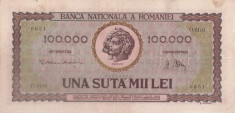 Bancnota 100000 Lei 1947 (ianuarie) aXF! foto