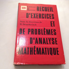 RECUEIL D' EXERCICES ET DE PROBLEMES DÁNALYSES MATHEMATIQUE-B.DEMIDOVITCH,RF10/2