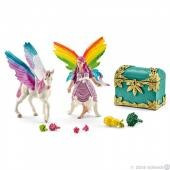 Elf Curcubeu Lis Cu Manz Unicorn Pegasus Schleich-41440 foto