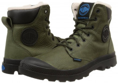 Ghete Palladium Pampa Waterproof Cuff Oliv / Kakhi piele imblanite foto