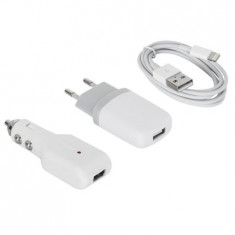 KIT 3IN1 CHARGER AUTO/RETEA/CABLU IPHONE5/6 GSM0819 foto