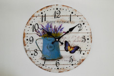 Ceas de perete din sticla - Lavender - Produs Nou - LICHIDARE DE STOC foto