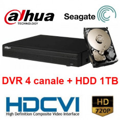 Kit DVR HDCVI Tribrid 4 canale 720P HCVR4104HS-S2 cu HDD 1TB inclus foto