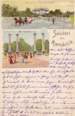 SALUTARI DIN ROMANIA PALATUL COTROCENI MITROPOLIA LITHOGRAFIE CIRC.IAN.1900 foto