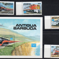 ANTIGUA&amp;BARBUDA 1986, Locomotive, serie neuzata, MNH