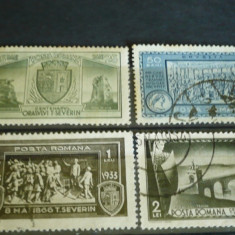 ROMANIA 1933 - CENTENARUL ORASULUI TURNU SEVERIN, serie stampilata, K112