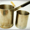 LOT 2 IBRICE DE CAFEA DIN TABLA GROASA DE INOX ALIMENTAR, CAP. 0,5 ?I 1 LITRU!