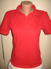 Tricou bumbac rosu, guler polo Mar M foto