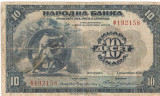 IUGOSLAVIA REGAT SERBIA CROATIA SLOVENIA 10 DINARA 1920 VF