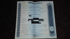 Vand Certificate de actionar la Automobile Dacia Pitesti foto