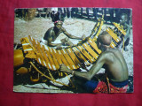 Ilustrata Camerun-Folclor -Instrumente populare - balafon 1977, Circulata, Printata