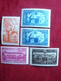 Serie Caminul Cultural Radaseni 1944 Romania ,5 val.sarniera, Nestampilat