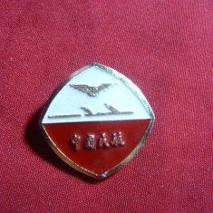 Insigna veche Aviatie China , metal si email , h= 2,3 cm