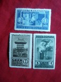 Serie LNFR -Munca noastra romaneasca 1934 Romania ,3 val.sarniera, Nestampilat