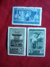 Serie LNFR -Munca noastra romaneasca 1934 Romania ,3 val.sarniera